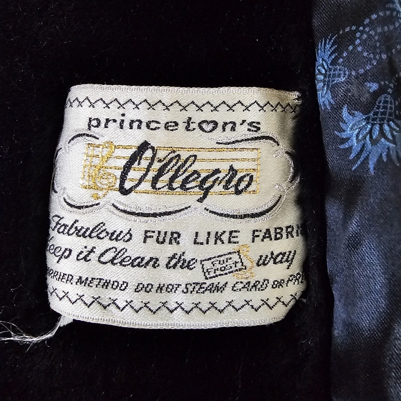 Vintage 1960's Princetons Ollegro Black Unstructured Long Faux Fur Coat - Picture 8 of 11
